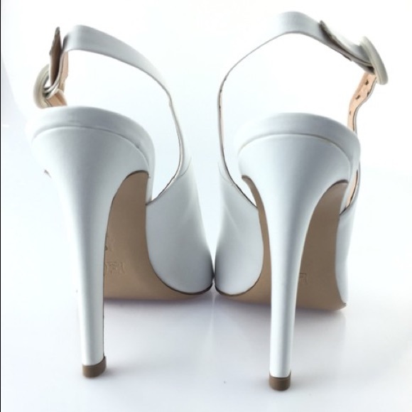 Gianvito Rossi White Leather Peep Toe sling back pumps size 37 - Picture 8 of 8